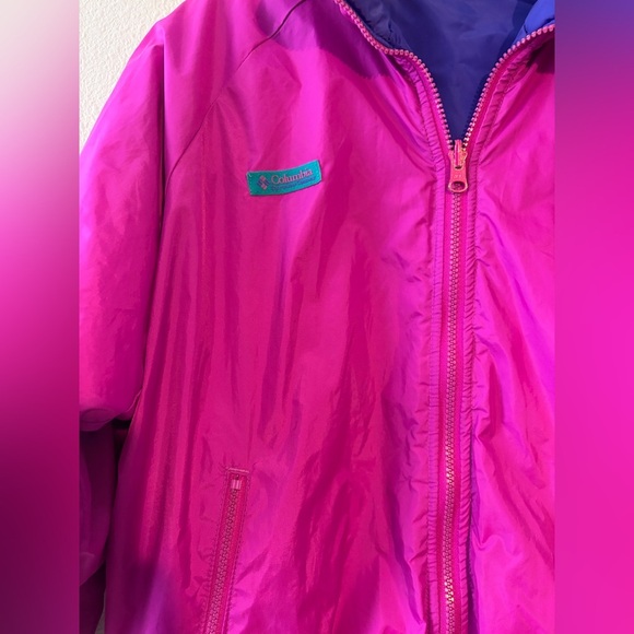 Vintage Columbia Reversible Ski Jacket Women's Retro 90s Purple and Pink - Picture 2 of 8